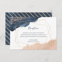 Navy, Gold, Blush mit geometrischem Rahmen Empfang
