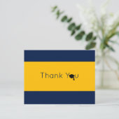 Navy Gold Bold Abschluss Vielen Dank Postkarte (Stehend Vorderseite)