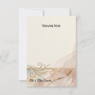 Navy Gold Botanische Hochzeit Danksagungskarte Dankeskarte