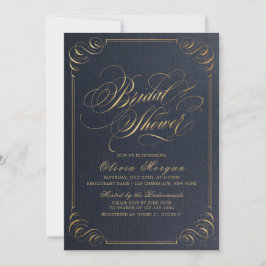 Navy-Gold-Brautparty Einladung