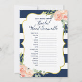 Navy Gold Brautparty Scramble Einladung (Vorderseite)