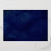 Navy Gold Butterfly Dress Quinceanera Folieneinladung (Rückseite)