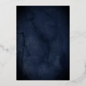 Navy Gold Calligraphy Script Wedding Folieneinladung (Rückseite)