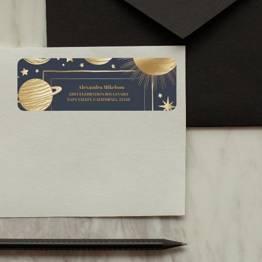 Navy Gold Celestial Halbmond Brautparty