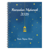Navy Gold Celestial Ramadan Notizblock (Vorderseite)