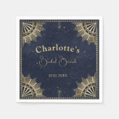 Navy & Gold Celestial Tarot Brautparty Serviette (Vorderseite)