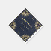 Navy & Gold Celestial Tarot Brautparty Serviette (Ecke)