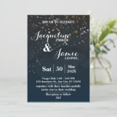Navy & Gold Celestial Wedding Invitation Template Einladung (Stehend Vorderseite)