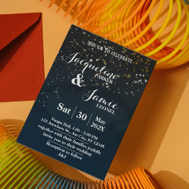 Navy & Gold Celestial Wedding Invitation Template Einladung