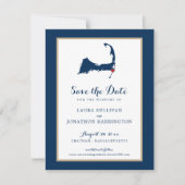Navy Gold Chatham Cape Cod Wedding Speichern Sie d Save The Date (Vorderseite)