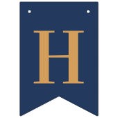 Navy Gold Chic Happy Birthday Wimpelkette (Zweite Fahne)