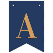 Navy Gold Chic Happy Birthday Wimpelkette (Dritte Fahne)