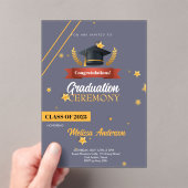 Navy Gold Class of 2025 Ceremony Invite Acryleinladungen (Insitu (Handheld))