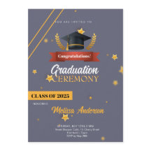 Navy Gold Class of 2025 Ceremony Invite