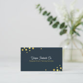 Navy Gold Classic Confetti Event Planner Visitenkarte (Stehend Vorderseite)