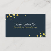 Navy Gold Classic Confetti Event Planner Visitenkarte (Vorderseite)