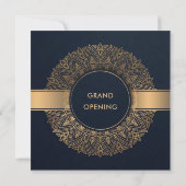 NAVY GOLD CLASSIC VERZIERT MANDALA GRAND ÖFFNUNG EINLADUNG (Rückseite)