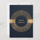 NAVY GOLD CLASSIC VERZIERT MANDALA GRAND ÖFFNUNG EINLADUNG (Rückseite)