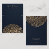 NAVY GOLD CLASSIC VERZIERT MANDALA NECKLACE DISPLA VISITENKARTE (Vorne/Hinten)