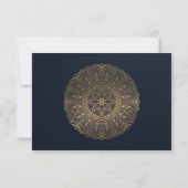 NAVY GOLD CLASSIC VERZIERT MANDALA WEDD RSVP (Rückseite)