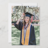 Navy Gold Confetti Floral Graduation Party Einladung (Rückseite)