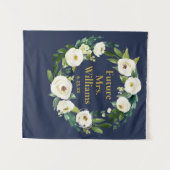 Navy Gold Custom Future Frau Brautparty Backdrop Wandteppich (Vorderseite (Horizontal))