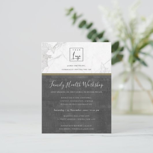 NAVY GOLD DAHLIA FLORAL WORKSHOP TALKVERANSTALTUNG POSTKARTE (Stehend Vorderseite)