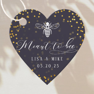 Navy Gold Dots bedeutet Honig Hochzeitsherz zu sei Geschenkanhänger