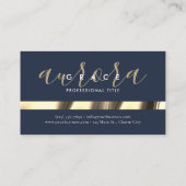 Navy Gold Elegance Visitenkarte (Rückseite)