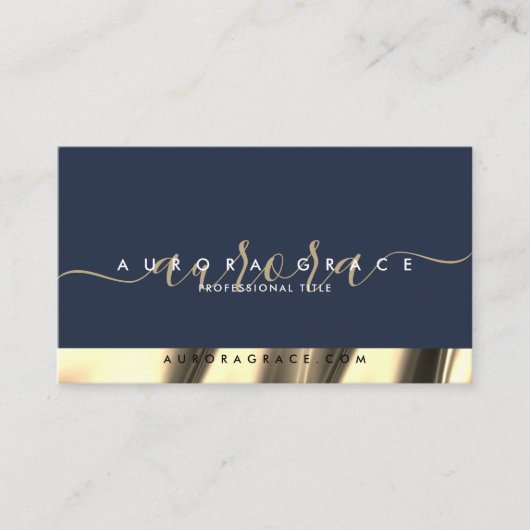 Navy Gold Elegance Visitenkarte (Vorderseite)