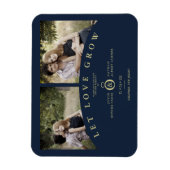 Navy Gold Elegant 2 Fotos ließ Liebe Hochzeit wach Magnet (Vertikal)