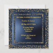 Navy & Gold Elegante Glitzern Verlobung laden Einladung (Rückseite)