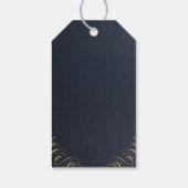 Navy Gold elegante kalligraphische Hochzeit danke Geschenkanhänger (Rückseite)