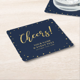 Navy & Gold Elegante klassische Erwachsenen-Gebu Rechteckiger Pappuntersetzer