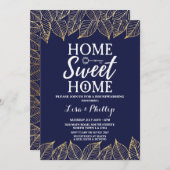 Navy Gold Fall Housewarming Zuhause Key Einladung (Vorne/Hinten)