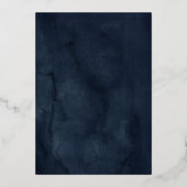 Navy Gold faszinierende Blumenschmetterling Quince Folieneinladung (Rückseite)