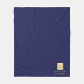 Navy Gold Firmenlogo Luxusunternehmen Fleecedecke (Vorderseite)