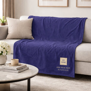 Navy Gold Firmenlogo Luxusunternehmen Fleecedecke