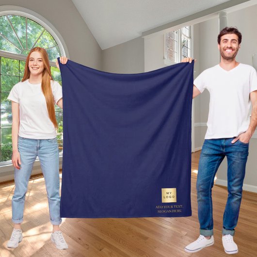Navy Gold Firmenlogo Luxusunternehmen Fleecedecke