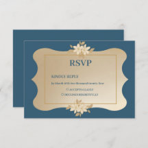 Navy Gold Floral Boho Hochzeit