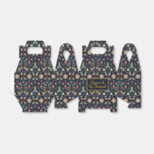 Navy & Gold Floral Christmas Pattern Geschenkschachtel (Ungefaltet)