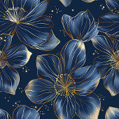 Navy Gold Floral Dish Towel Chic Personalized Gift Geschirrtuch