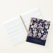 Navy Gold Floral Notizblock (Innenseite)