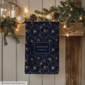 Navy Gold Flower Towel Modern Monogram Kitchen Geschirrtuch
