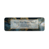 Navy Gold Foil Marble Agate Return Address (Vorne)