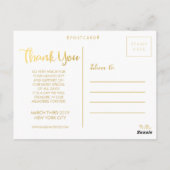 Navy Gold Foil Vielen Dank Script Typografy Foto Postkarte (Rückseite)