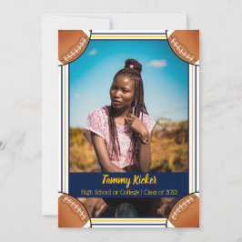 Navy & Gold Football Abschluss Ankündigung