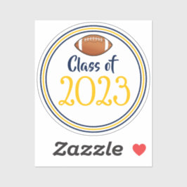 Navy & Gold Football Class Year Abschluss Aufkleber
