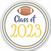 Navy & Gold Football Class Year Abschluss Aufkleber (Vorderseite)
