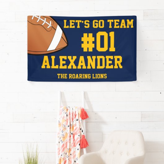 Navy Gold Football Team Spirit Banner (Insitu)